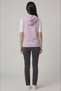 Women's Premium 100% Cotton 3 Yarn Hooded Zero Sleeve Cardigan and Short Sleeve T-Shirt Set - 5