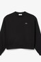 Oversized Cotton Womens Sweatshirt Loose Fit Crew Neck Cotton Women's Sweatshirt Black - 4