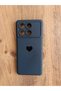 Poco X6 Pro 5g Heart Printed Velvet Silicone Launch Phone Case (Dark Blue Color)