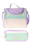 Rainbow Purple Green Colorful Girl's Purple - Green Color Lunchbox and Pen Holder Set - Setcc-C4090 - 2