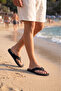 Men's Black Flip-Flops Comfortable Sole Sandals Stylish Lightweight Casual Sea Beach Slippers with Comfortable Straps - 4
