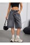 Women's Relaxed Fit Acid Wash Denim Shorts - 4