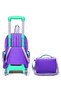 Primary School Trolley Bag and Lunch Set - Girls - Purple Green Teddy Bear Patterned - 3