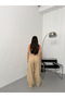 Beige Cargo Pocket Unisex Y2K Baggy Pants - 4
