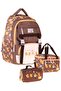 Party Printed Brown Boys' Triple Primary School School Bag Set - Setcc-C4068A