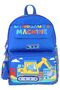 Kids Boy's Dinosaur and Construction Vehicle Printed School Bag - Blue - Yellow - Mechanic - L5369 - 2