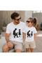 Father and Daughter Oversize T-Shirt with Side-By-Side Print (Sold Individually)