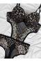 Supportive Lace Tulle Detailed Snap-On Bodysuit - 2