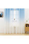 Blue Tulle Curtain Gradient Color Transitioning 2 Layers Pleated Tulle Curtain - 2