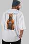 For the Love of Dogs 14 White Oversize T-Shirt with Dog Print on the Back 100% Cotton Unisex Dog Lover Premium Design - 7