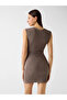 Sleeveless Karole Degaje Collar Mini Women Gray Dress W6Yk11K4357-A11Q - 3