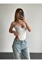 Women's Lace Detailed Thin Strap V-Neck Bodysuit - 5