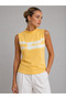 Summer Ribbed Turtleneck Acid Wash Detailed Relaxed Cut-Out Tank Top Bodysuit - 2