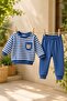 Boy's - Baby Set - Striped Seasonal Top and Bottom Set with Teddy Bear Pocket