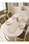 Cream Linen Bohemian Vintage Runner with Ruffled Edges-40X140 - 4
