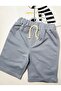 Boy's Cute Cat Print Summer Shorts Set Blue - 3
