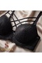 Bra with Crossed Straps, Padded Satin, Comfortable Single Bra