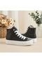 Glittery Black Sports Shoes Shiny Engagement Henna Black Graduation Sneaker High Sole 3 cm - 4