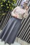 Women's Clothing Plus Size Mevlana Model Side Zipper Crepe Satin Solid Color Skirt - 8
