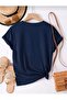 Women's Colorful Feather Print Design Tshirt - 2