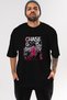 Chase Gains Never Stop Oversize Front Printed Black T-Shirt 100% Cotton Streetwear Premium Comfortable Fit - 2