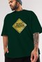 Body under Oversize Front Printed Green T-Shirt 100% Cotton Streetwear Premium Comfortable Fit - 3