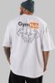 Gym Hub Oversize Back Printed White T-Shirt 100% Cotton Streetwear Premium Comfortable Fit - 5