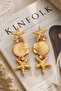 Sea Star and Seashell Figured Stone Detailed Dangle Earrings - 2