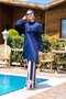 Full Covered Hijab Swimsuit Set Navy Blue 4 Pieces – M2012 - 4