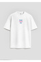 Dream Without Fear Written Slogan Printed Relaxed Fit Unisex White T-Shirt