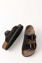 Unisex Black Soft Pad Sole Double Strap Buckle Daily Comfortable Summer Home & Outdoor Slippers - 6