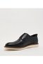 Plain Black Leather Casual Shoes - 2