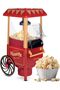 Vintage Popcorn Maker -Cover -Air Outlet -Aluminum Cup -Measuring Spoon -UK Plug -270ml Capacity -1200Watts -On/Off Button -Material: PC, PP Plastic Shell, Aluminum Alloy Liner.