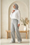 Palazzo Wide Leg Jeans 18105-02 Light Gray - 3