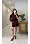 Siltres Coffee Short Sleeve Belted Shorts Jumpsuit - 6