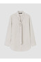 Striped Women's Shirt Tunic with Tie Detail - 5