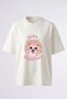Burning Cat Meme Design Back Printed Cotton White Oversize T-Shirt