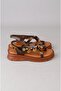 Seç C405 Genuine Leather Flip-Flop Women's Sandals (Sole: 3.5 cm) Dark Brown - 4
