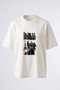 New York City Design Back Printed Cotton White Oversize T-Shirt
