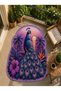 Sdt Special Cut Tropical Peacock Patterned Purple Woven Base Decorative Carpet Sdt3011 - 3