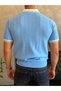 Men's Contrast Regular Fit Polo Neck Tshirt Baby Blue Eca078 - 4