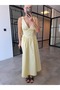 Tie-Dye Lace Embroidered Cotton Dress Yellow - 4