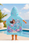 Girls' Mermaid and Dolphin Patterned Hooded Beach Poncho Children's Towel Poncho - 3