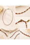 Cube Dark Pink Beaded Row Necklace - 2