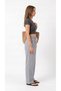 Women's Gray Palazzo Muslin Linen Trousers with Pockets - 4