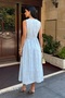Women's Brode Woven Dress with Belt Detail - 7