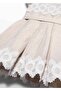 Mayoral Abel Lula Girl's Belted Glitter Evening Dress Beige - 4