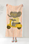Elephant Stripes Kids Beach Towel - Cute Safari Orange Yellow Children's Quick Dry Microfiber Towel