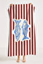 Striped Fish Themed Marine Beach Towel - Red and White Nautical Quick-Dry Microfiber Towel - 4