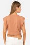Women's Padded Look Comfortable Fit Crop T-Shirt, 100% Cotton - 3